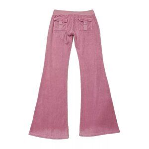 Juicy Couture Pink TrackSuit Pants XS P Butt Snap Back Pockets Vintage Terry Y2k
